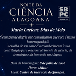 Profa. Luciene Melo é homenageada em evento da SBPC-AL